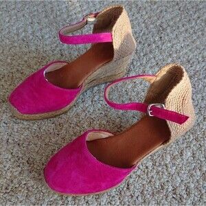 Azura Antoine Fuchsia Suede Espadrille size 36